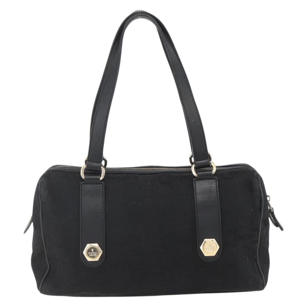 GUCCI Hand Bag Canvas Black Gold 248270 Auth ka1280 - Picture 2 of 16